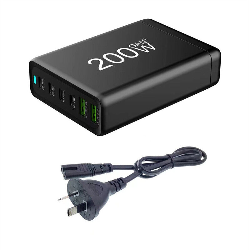 200W GaN Charger USB-C Type C PD Fast Charging Station For Ipad