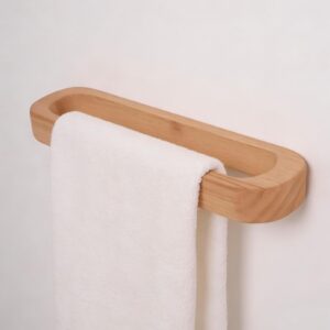 Household Wooden Bathroom Towel Rack Wall-mounted