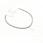 Niche, Minimalist, Versatile Rope-style Accessory Velvet-waxed-cord Necklace With Metal Strip And Sequins