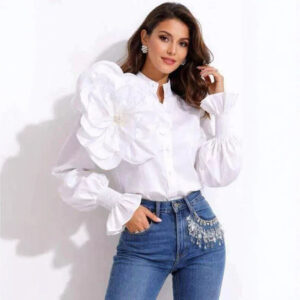 Lantern-sleeve Loose-fitting Versatile Blouse For Women