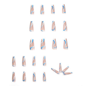Blue And White Detachable Nail Tips