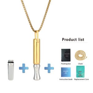 Round-mouth Respirator Necklace Aromatherapy Stress-relief Meditation Whistle