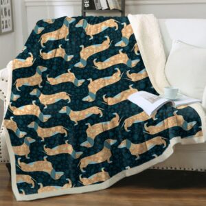 Dachshund-print Flannel Blanket