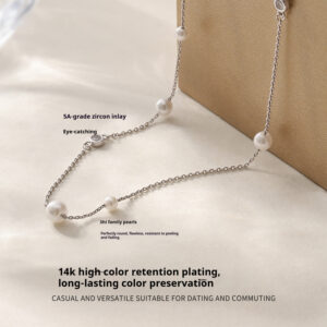 Babys-breath Pearl Necklace, Light Luxury, High-end Clavicle Chain For Women
