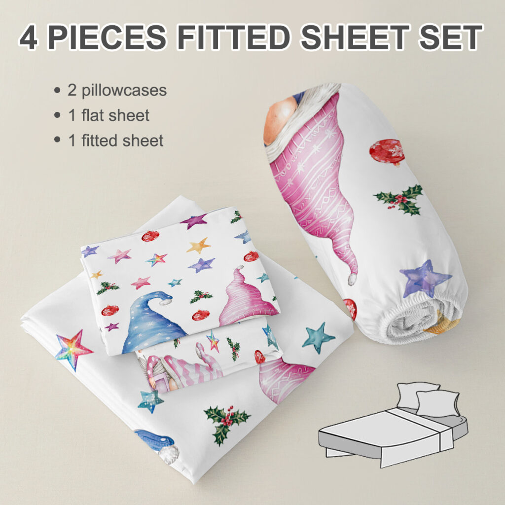 Christmas Flat Sheet Set Xmas Snowman Bed Sheets For Kids Teen Girls Winter Snowflakes Christmas Decor Bedding Set 1 Flat Sheet 1 Fitted Sheet & 2 Pillowcases