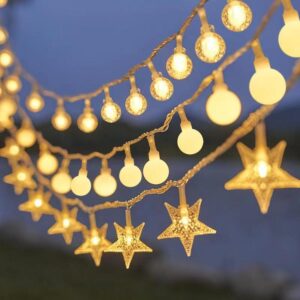 Solar Powered LED String Lights - Waterproof Bubble Globe Lights for Outdoor Decoration and Camping Ambient Lighting