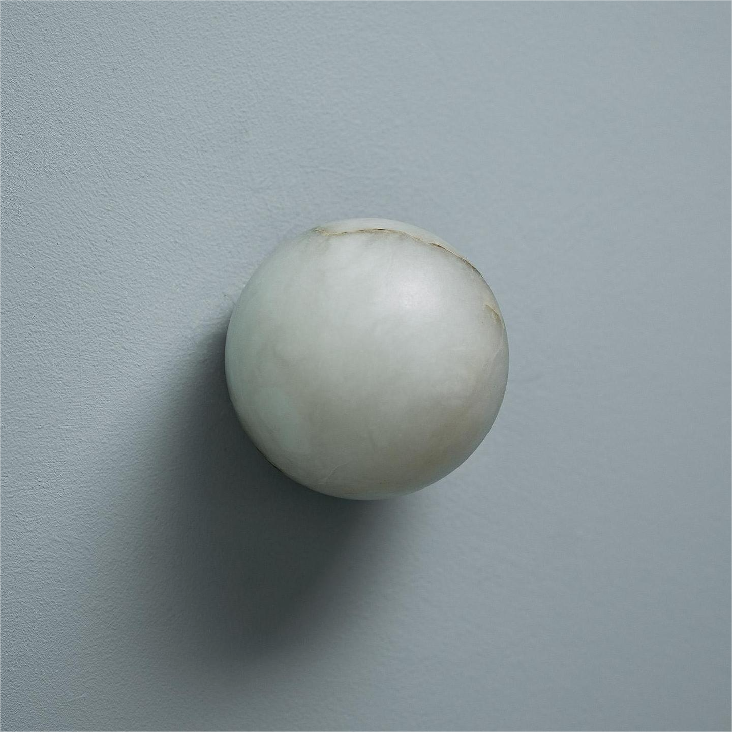 Spanish Onyx Wall Sconc Round Globe Lamp Vintage Chinese Wabi-Sabi Style