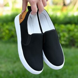 Mens Dad Casual Canvas Sneakers Comfortable Slip-on Design