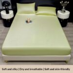 Summer Solid-Color Ice Silk Fitted Sheet