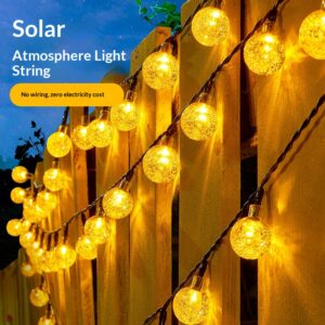 Solar Powered LED String Lights - Waterproof Bubble Globe Lights for Outdoor Decoration and Camping Ambient Lighting