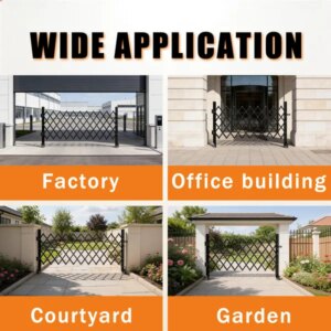 Foldable Security Gate, Expandable Safety Barrier With 360' Swivel Casters Lockable Design, Portable Mobile Rolling Barricade For Garage, Warehouse, Driveway And Pool Areas - 87' H X 85' W