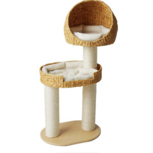 Green Song Woven Cat Climbing Frame With Thick Posts Cat Tree Cat Bed And Scratching Post