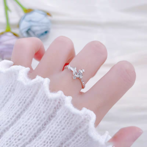 1pc 999 Sterling Silver Scepter Snake Open Ring, Edgy & Unique Style, Perfect For Daily, Dating & Gifting, Ideal Valentine's Gift