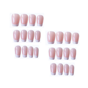 Short T-shaped White-edge French Manicure