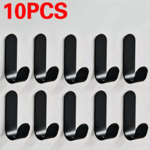 10PCS Self Adhesive Hooks Stick On Wall Door Hooks Stainless Steel Coats Hook