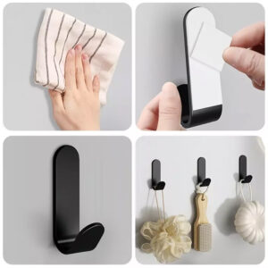 10PCS Self Adhesive Hooks Stick On Wall Door Hooks Stainless Steel Coats Hook