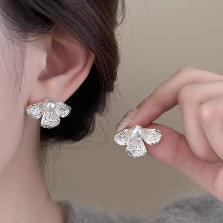 Elegant Versatile Silver Metal Stud Earrings For Women