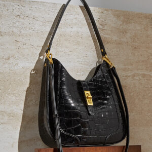 Arrival Large-Capacity Crocodile-Pattern Cow Patent Leather Under-Arm Womens Shoulder And Crossbody Bag