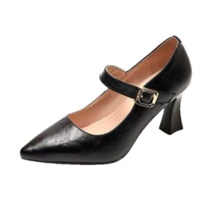 Womens French Style Pointed Oe Slingback Chunky Heel Pumps