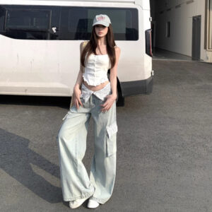 Street Style Lace Paneling Designer Jeans