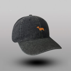 Cute Embroidered Puppy Washed Denim Baseball Cap