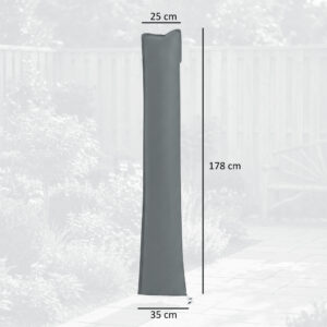 Schirmhülle Für Gartenschirm, Wetterfest, Reißverschluss, Oxford-Polyester, 178 Cm, Grau