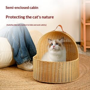 Durable Rattan Pet Cat BedFour-Season Universal Design