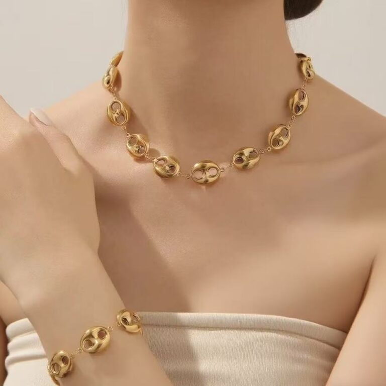 18k Gold-plated Stainless Steel Hollow Chain Necklace