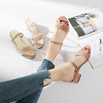 New Chunky-heel Mid-heel Sandalstwo Styles In One