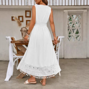 Womens Strap V-neck Backless Dress