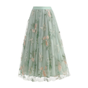 Women's Summer Embroidered Flower Skirt