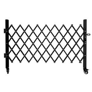 Foldable Security Gate, Expandable Safety Barrier With 360' Swivel Casters Lockable Design, Portable Mobile Rolling Barricade For Garage, Warehouse, Driveway And Pool Areas - 87' H X 85' W
