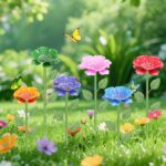 6Pack Metal Bee Watering Stations, Anti-Drowning Bee Butterfly Feeders Pollinator Stakes With Artificial Flowers For Outdoor Garden Courtyard Decor