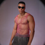 Mens Rhinestone Mesh Sheer Top Vest