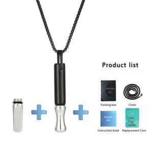 Round-mouth Respirator Necklace Aromatherapy Stress-relief Meditation Whistle