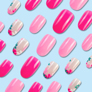 Womens Floral Fashionable And Creative Nail Art Tips