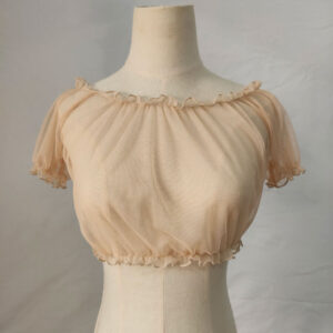 Women's Sheer Sweet Puff-sleeve Off-shoulder Base Top