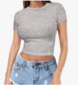 Womens Midriff-baring T-Shirt, Sassy Summer Pullover Top