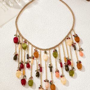 Personalized Western-style Waterdrop Tassel Necklace