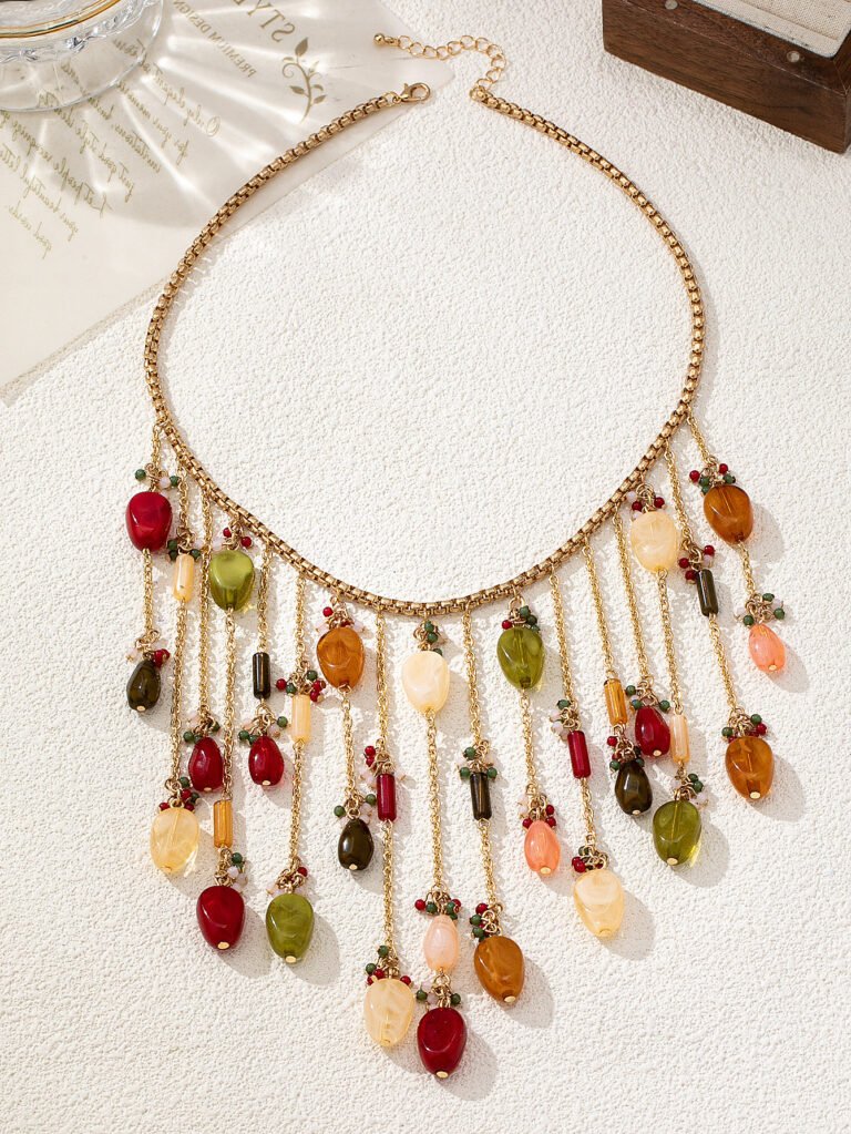 Personalized Western-style Waterdrop Tassel Necklace
