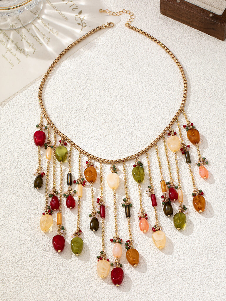 Personalized Western-style Waterdrop Tassel Necklace