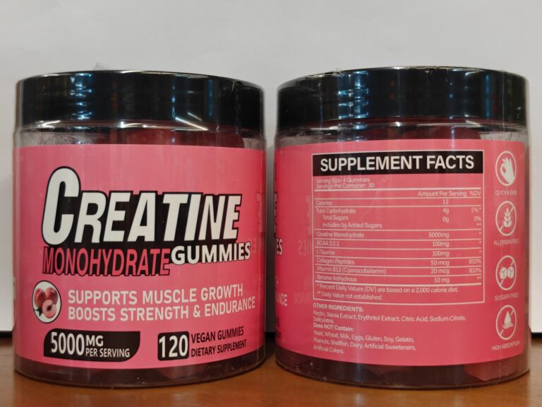 Creatine Monohydrate Gummies 5000mg Per Serving, Vegan