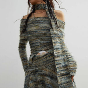 Slack Knit Top Overskirt Female
