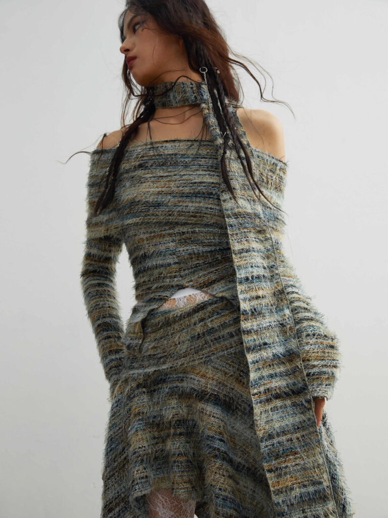 Slack Knit Top Overskirt Female