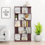 31.5L X 64.56 H Free Combination Bookshelf Modern 5-Tier Open Storage Bookcase MDF Wood Display Shelving For Living Room Home Office Bedroom Decor Organizer, Media Storage Shelves