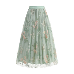 Women's Summer Embroidered Flower Skirt