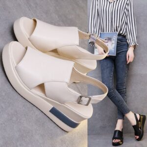 Women’s Platform Wedge Shoes – Fishmouth Style Summer Sandals