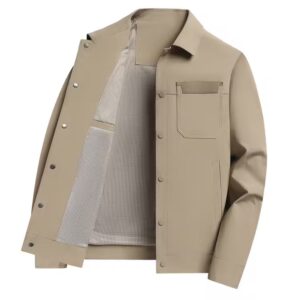 Mens Lapel Jacket With Buttoned Placket Top Coat