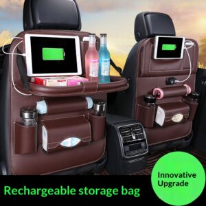 Leather Car Storage Bag Seat-hanging Pouch Foldable