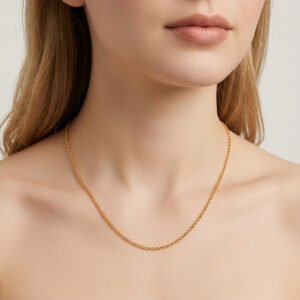 925 Sterling Silver Elegant 14K Gold Italian Chain Necklace with Secure Clasp